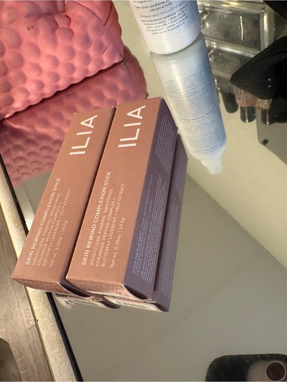ILIA Skin Rewind Complexion Sticks — Cypress 24N and Palm 33N